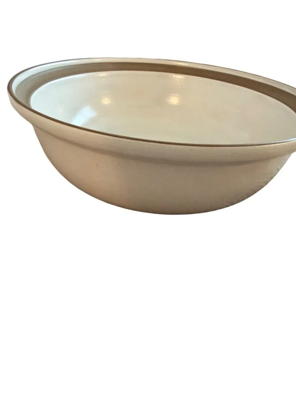 Heath Ceramics Set of 2 Serving Bowl Cream Brown Handmade Stoneware USA